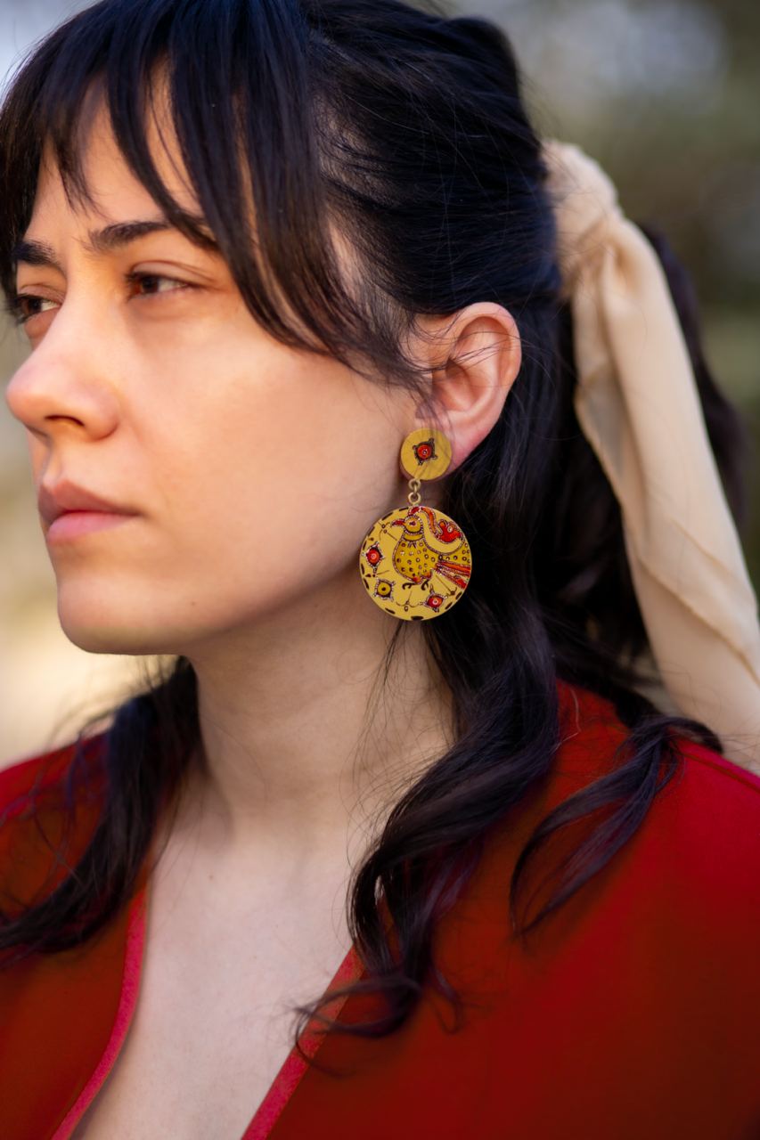 Golden Pigeon Earrings