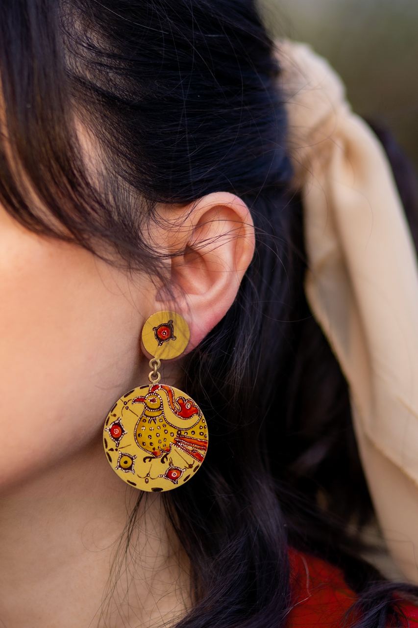 Golden Pigeon Earrings